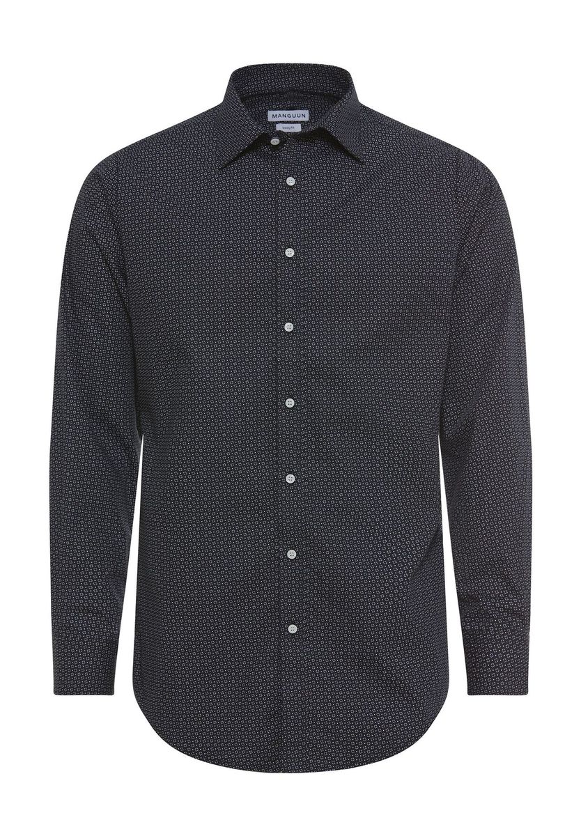 MANGUUN Business-Hemd, Body, Langarm, Kent, für Herren, blau, 37