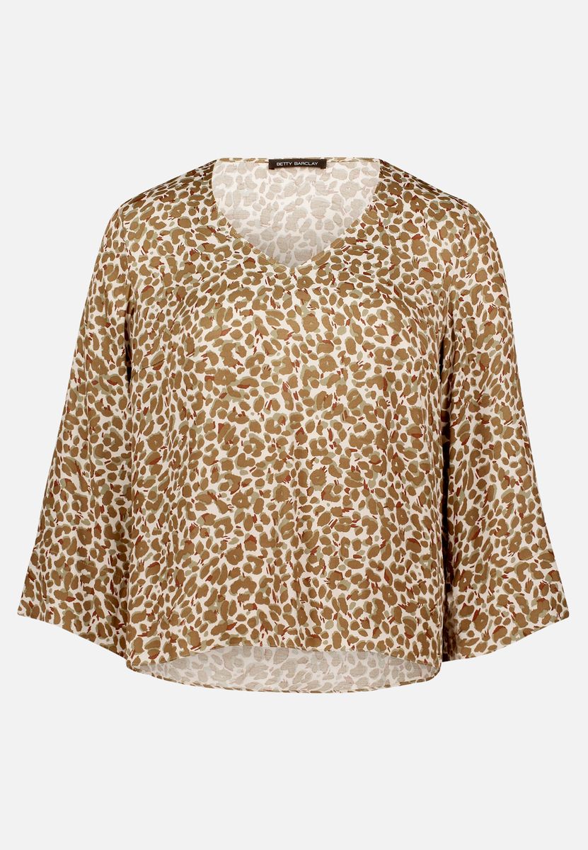 V-Ausschnitt Bluse mit Leoprint