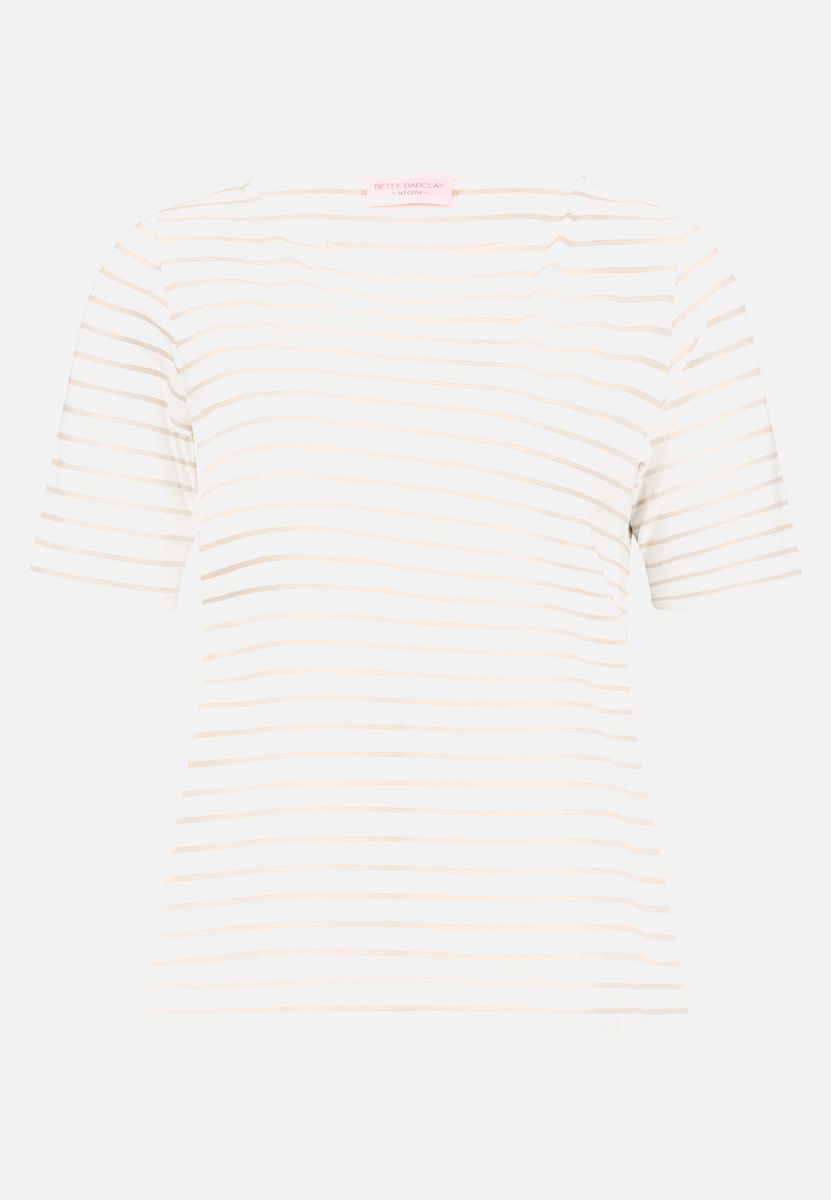 Gestreiftes Jersey-Top mit U-Boot-Ausschnitt