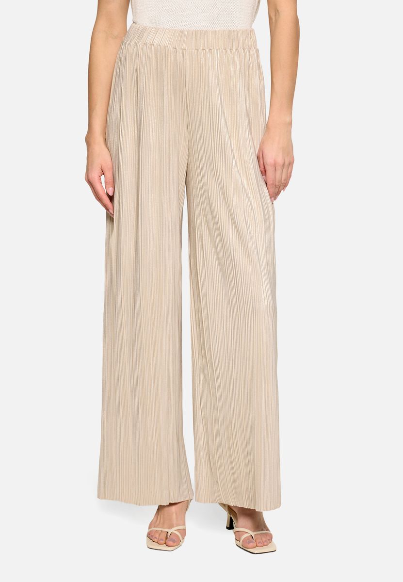 Schimmernde Plissee-Culotte mit weitem Bein