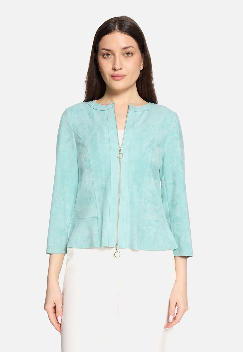 Reißverschluss-Blazer in Wildleder-Optik