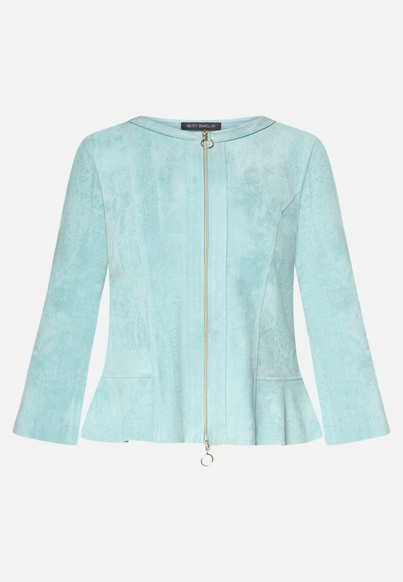 Reißverschluss-Blazer in Wildleder-Optik