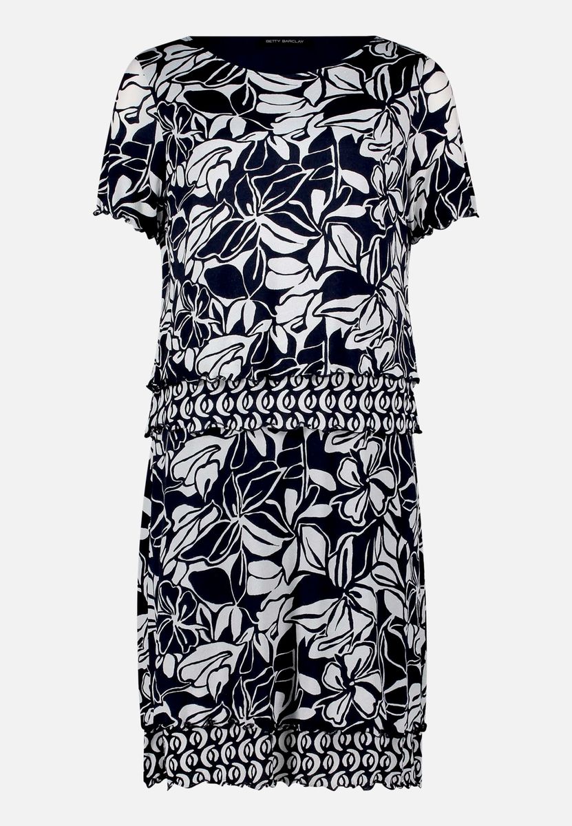 Gestuftes Kleid mit floralem Print
