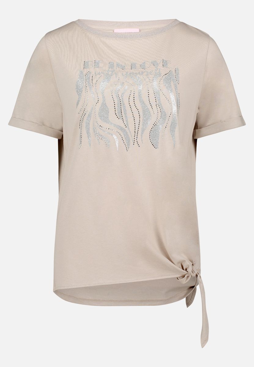 Grafik-T-Shirt mit seitlichem Knoten