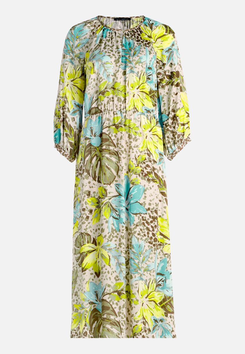 Midi-Sommerkleid mit Tropen- und Animalprint