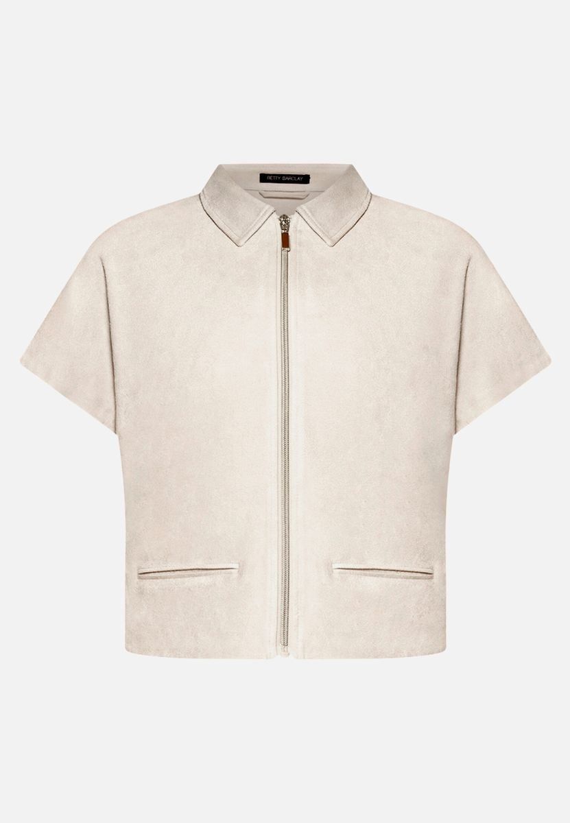 Kurzärmlige Blazer-Jacke mit Reißverschluss