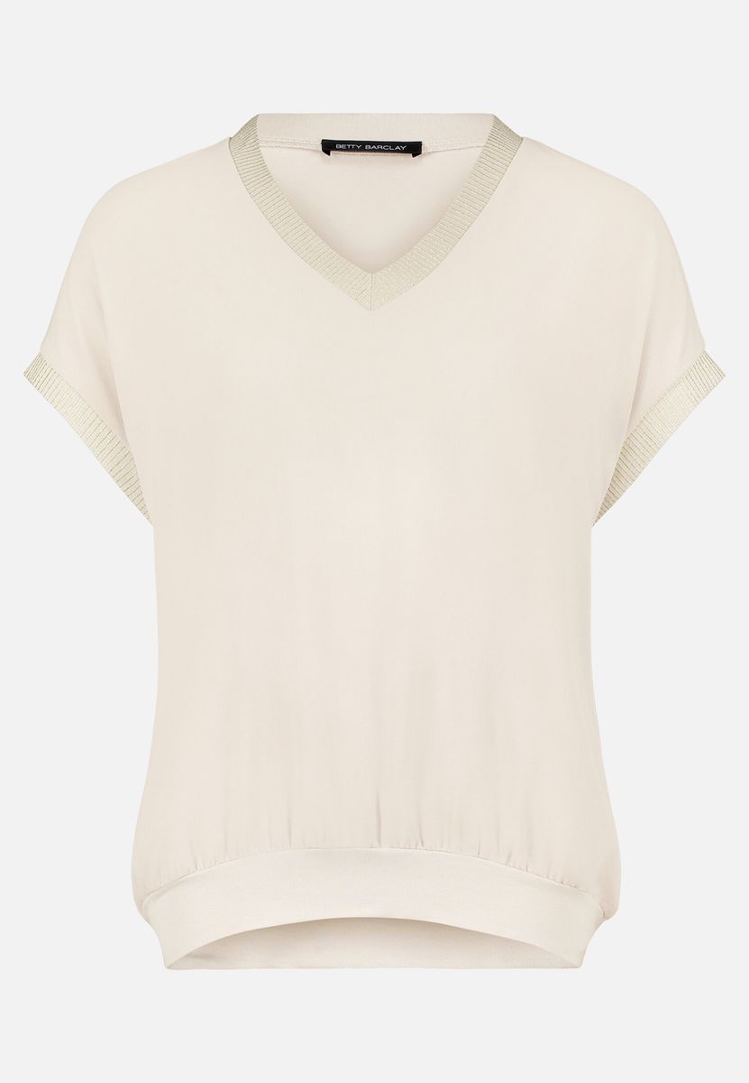 Blusenshirt mit schimmerndem V-Ausschnitt