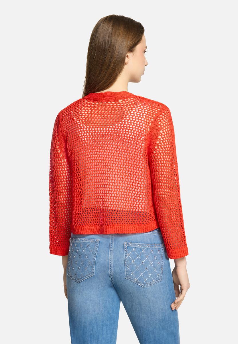 Grobstrickjacke mit Lochmuster