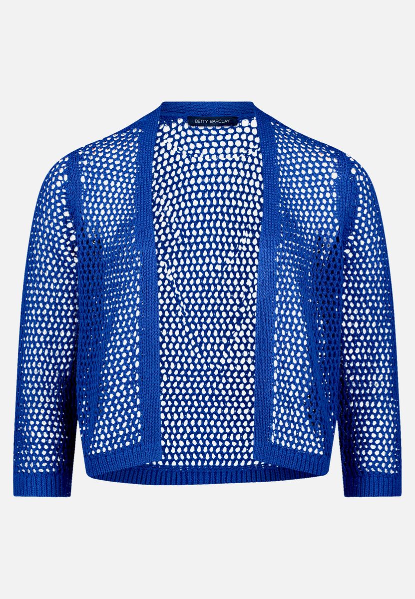 Offene Grobstrickjacke mit Lochmuster