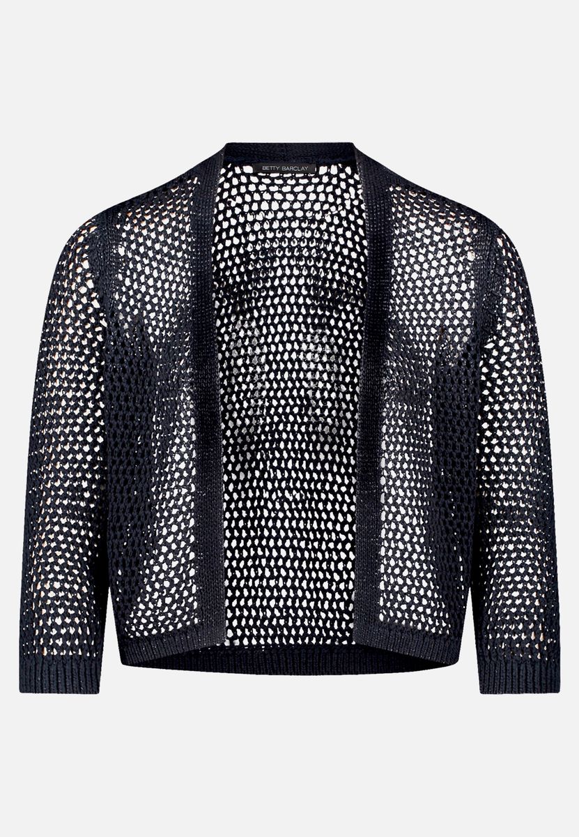 Offene Strickjacke mit Lochmuster