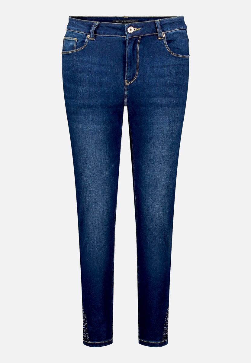 Slim-Fit 7/8-Jeans mit Strassbesatz