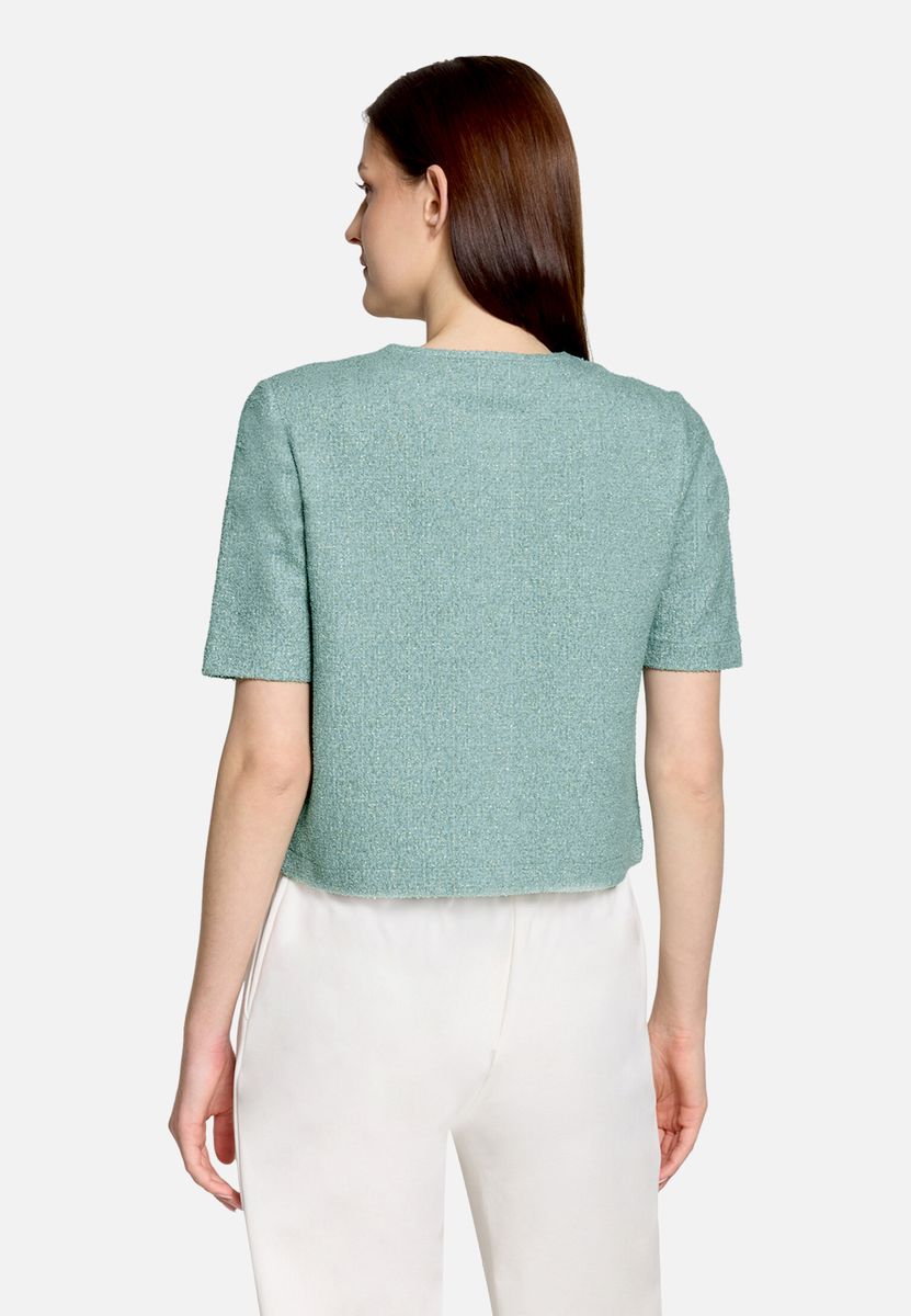 Kurzärmelige strukturierte Bouclé-Jacke