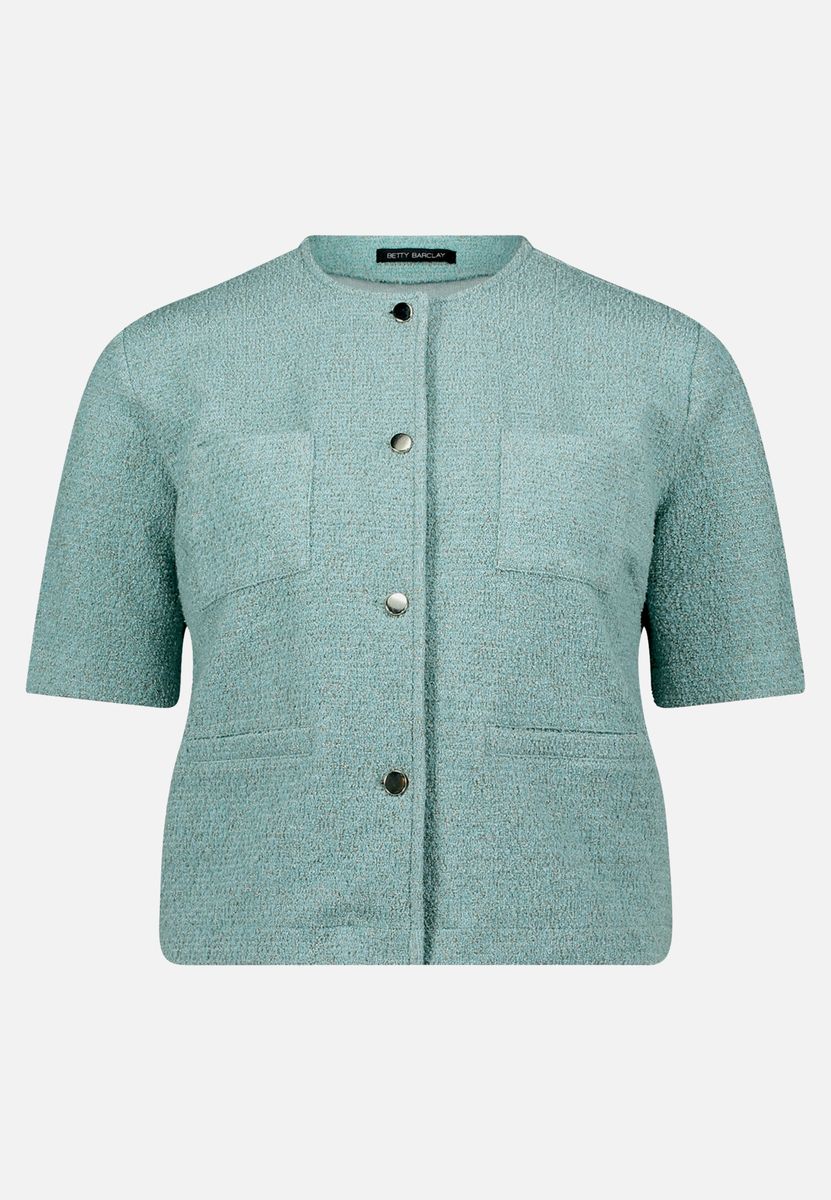 Kurzärmelige strukturierte Bouclé-Jacke