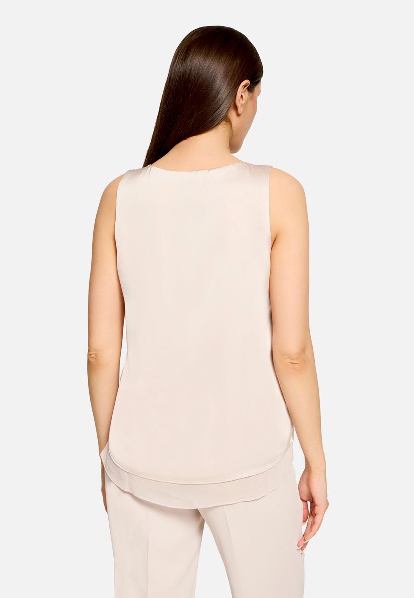 Elegantes Satin-Blusentop mit V-Ausschnitt
