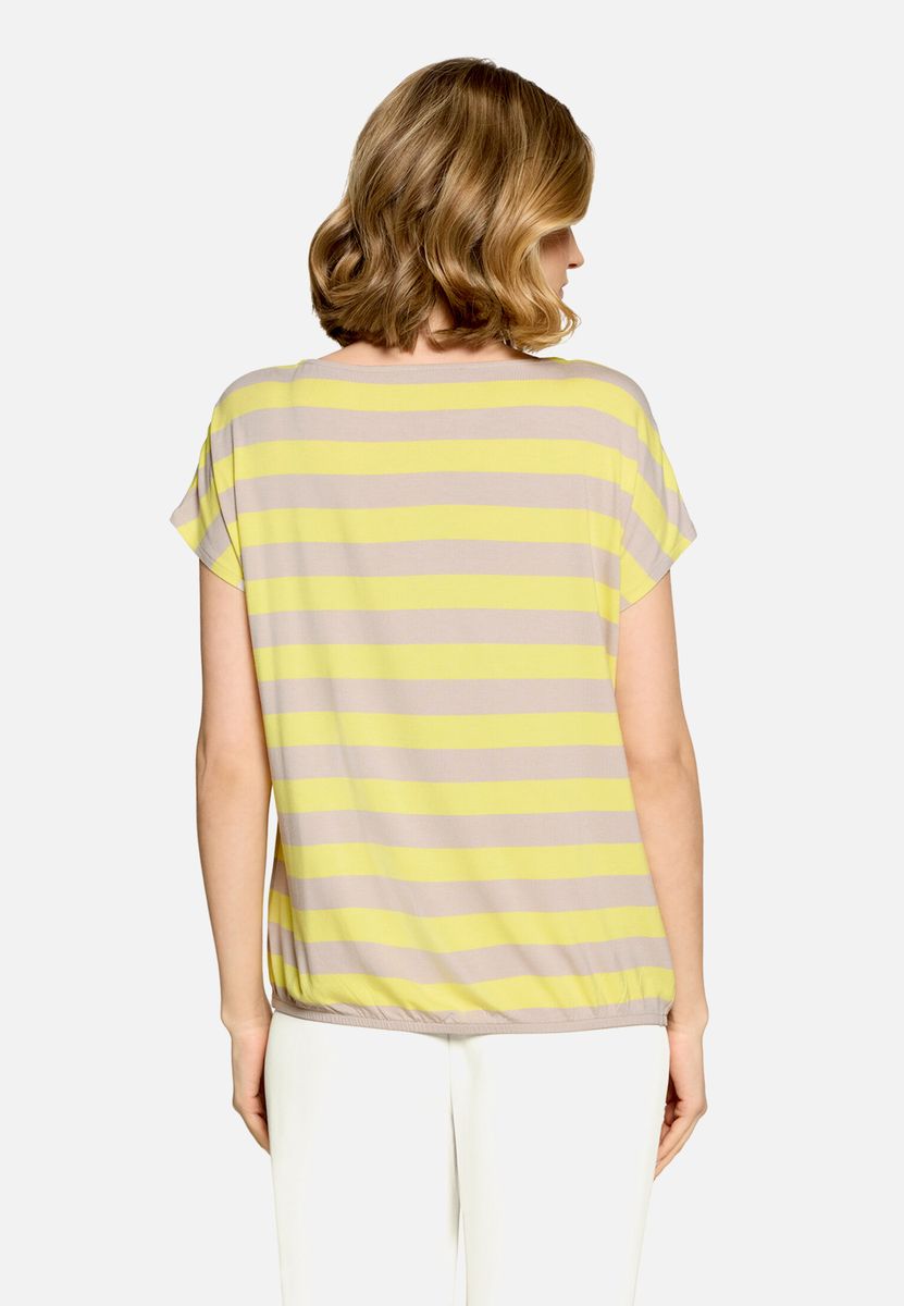 Gestreiftes Printshirt mit Gummizug