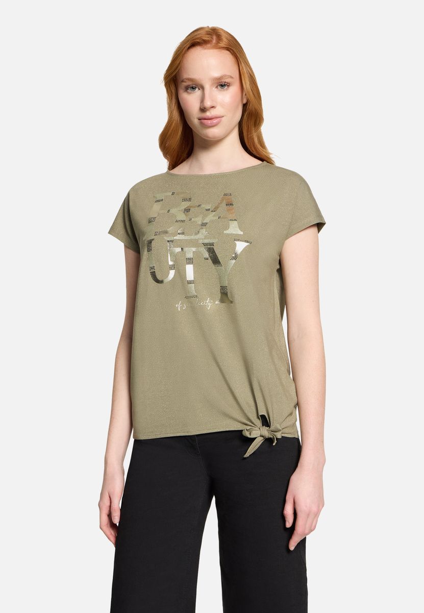 Halbarm-Shirt mit Schleifenknoten
