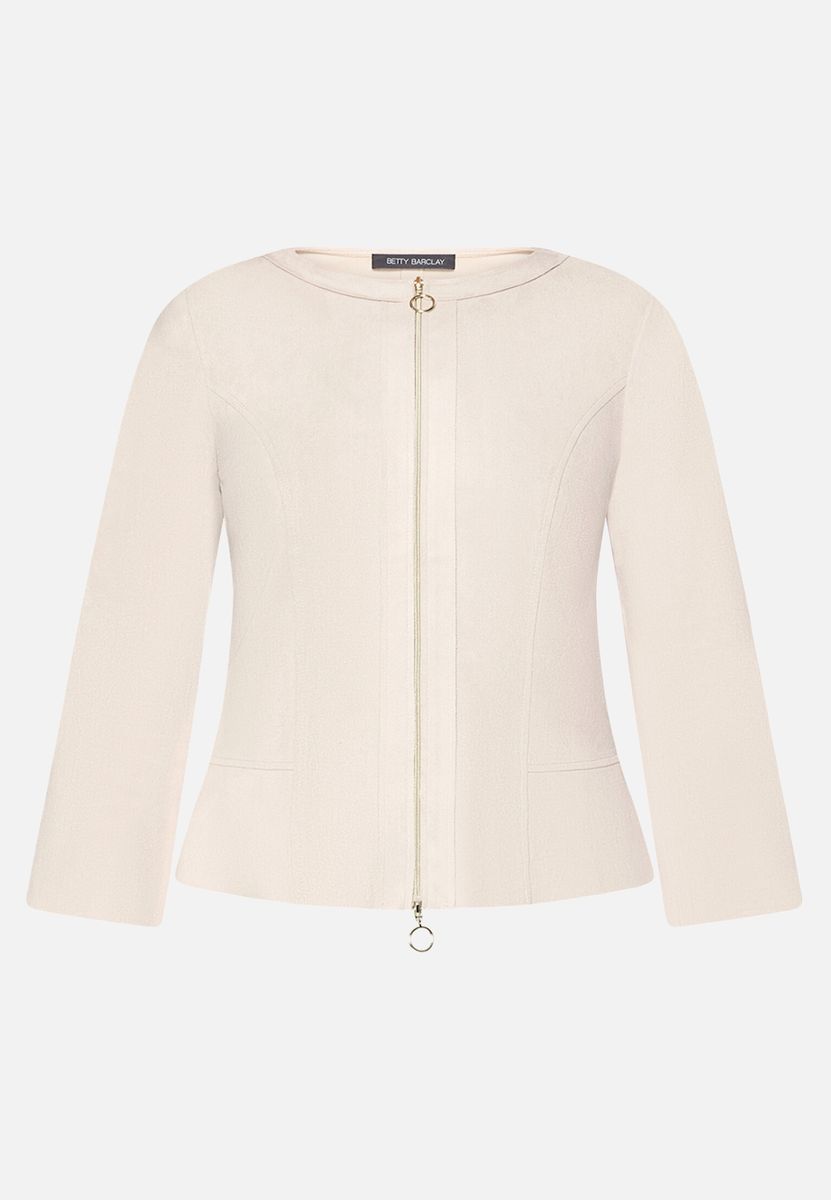Taillierte Zipper-Blazerjacke mit Schößchen