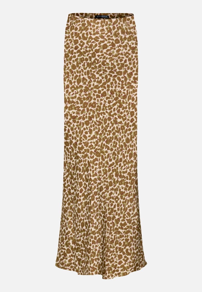 Eleganter Satin-Midirock mit Leoprint