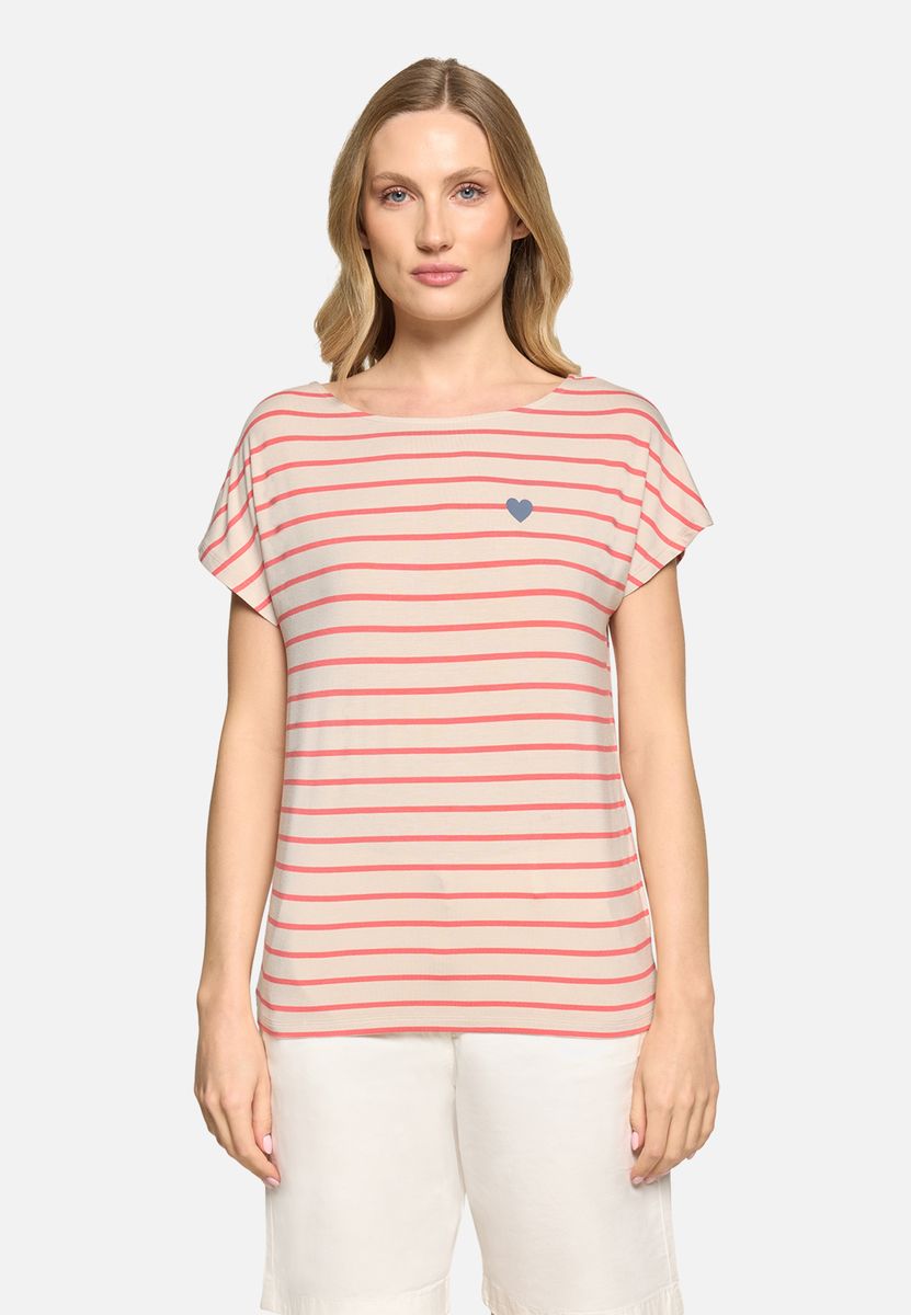 Casual-Shirt mit U-Boot-Ausschnitt