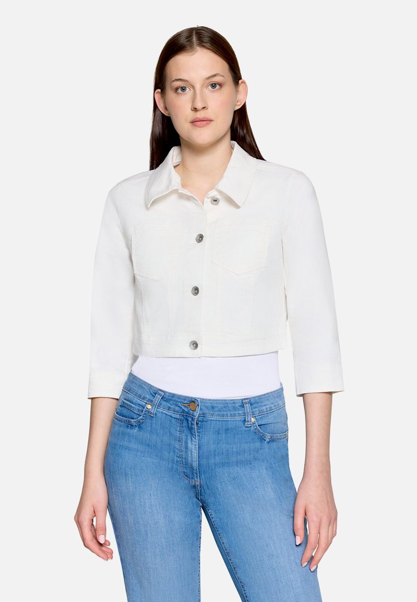 Kurze Jeansjacke mit 3/4-Arm