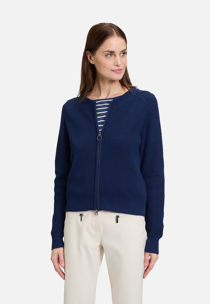 Feinstrickjacke mit Reißverschluss