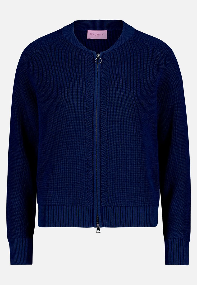 Feinstrickjacke mit Reißverschluss