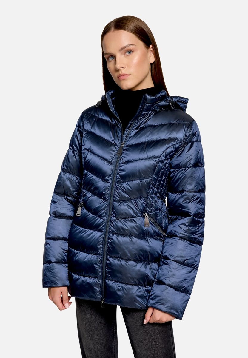 Sandwich-Steppjacke mit abnehmbarer Kapuze