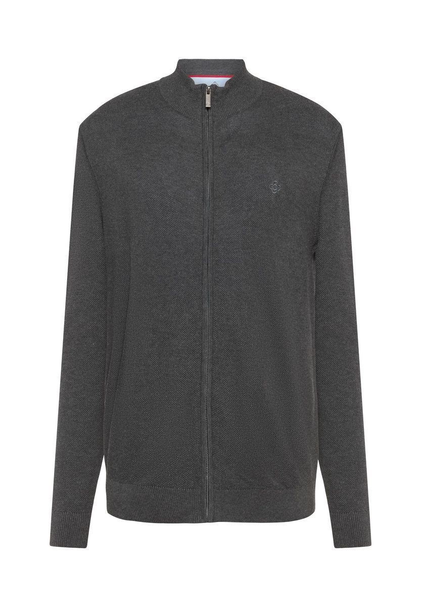 Herren Strickjacke mit Stehkragen und Reißverschluss
