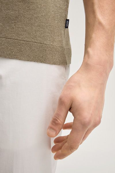 Joop! Marosoro Khaki Strick T-Shirt Leinenmischung Kurzarm