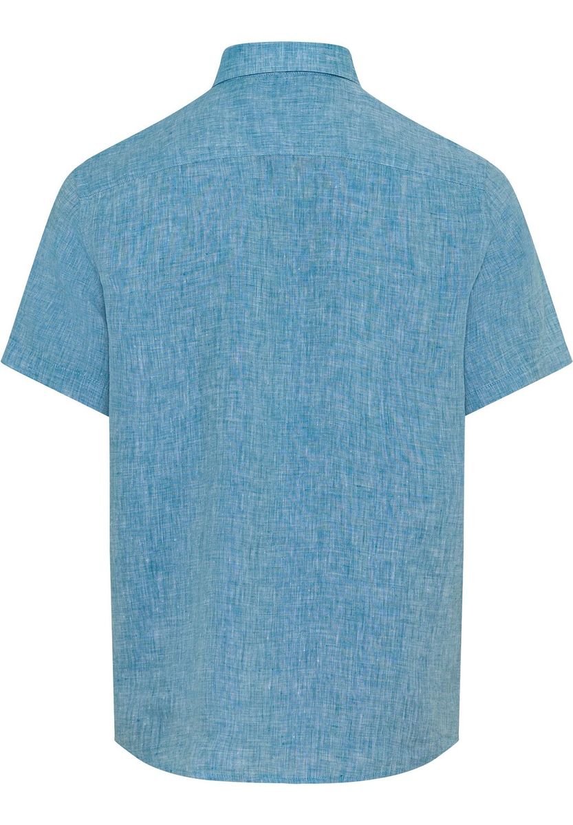 GALERIA Leinenfreizeithemd, Kurzarm, Button-Down-Kragen, für Herren, türkis, M