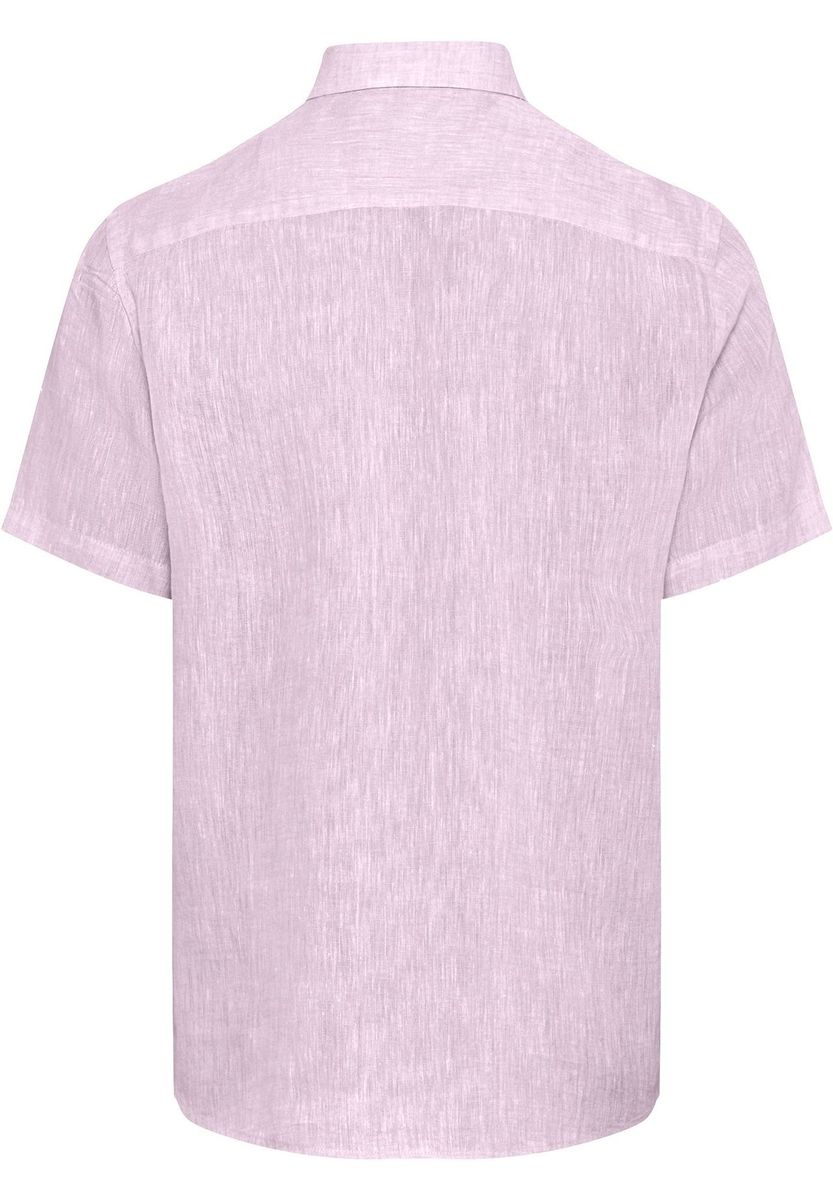 Kurzarm Leinenhemd mit Button-Down-Kragen