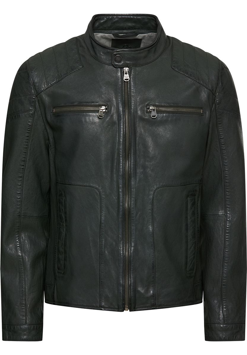 GALERIA Bikerjacke, Stehkragen, für Herren, grün, M