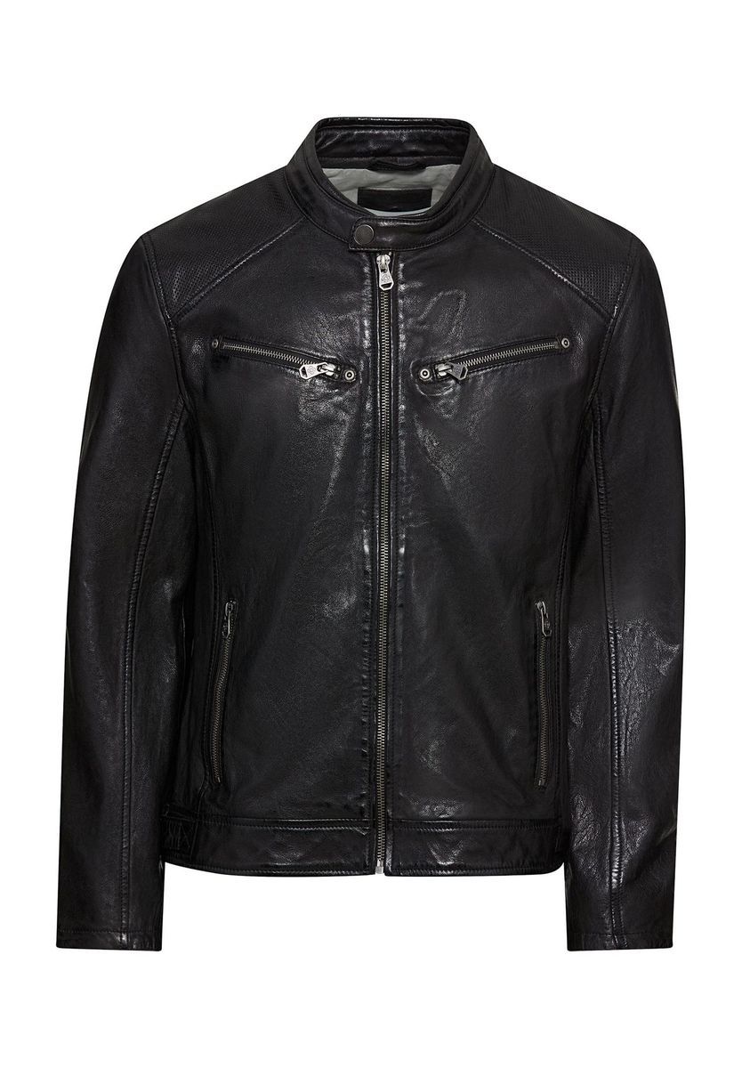 Herren Lederjacke mit Stehkragen
