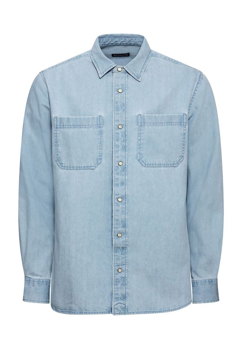 Hellblaue Jeanshemd mit langen Ärmeln