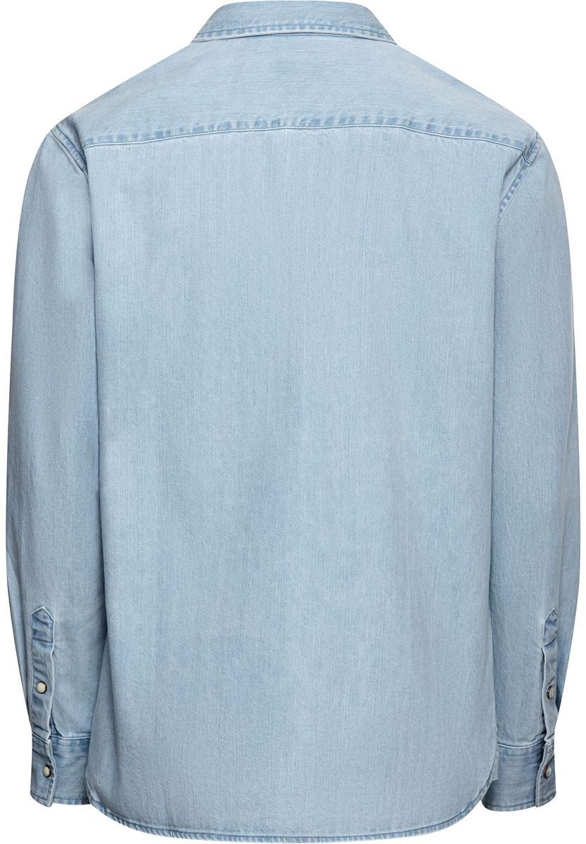 Hellblaue Jeanshemd mit langen Ärmeln