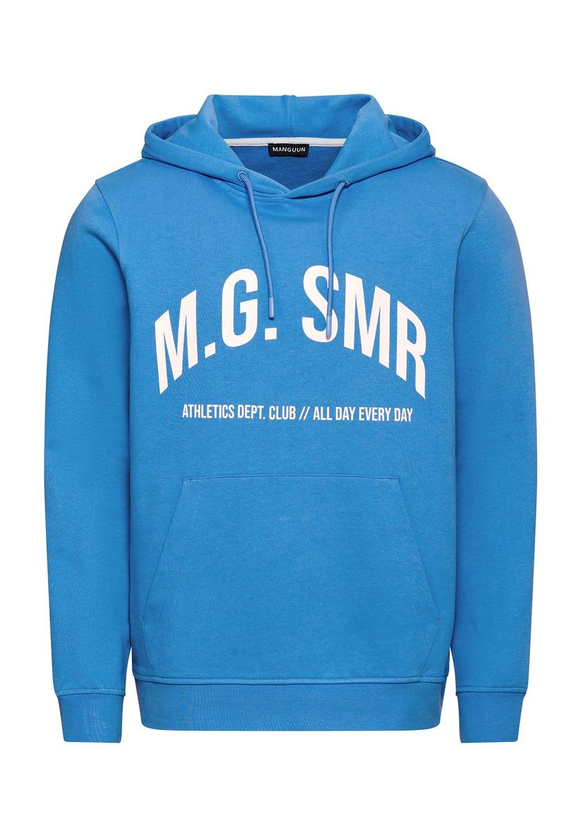 Athletischer blauer Hoodie mit Grafikprint