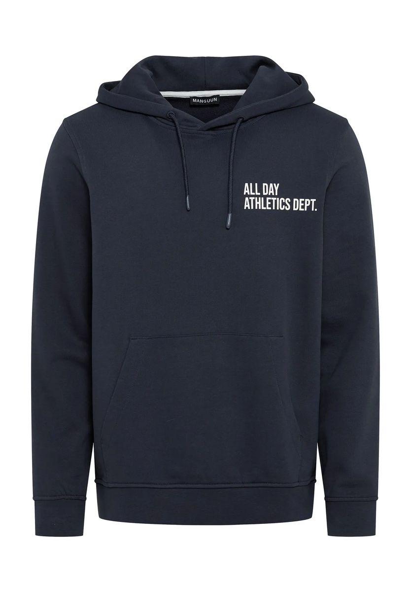 Athletischer blauer Hoodie mit Grafikprint
