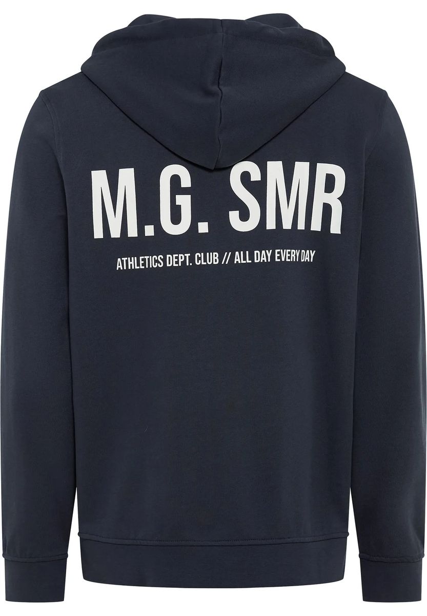 Athletischer blauer Hoodie mit Grafikprint