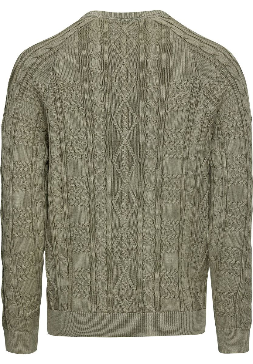 Baumwollpullover mit Zopfmusterstruktur