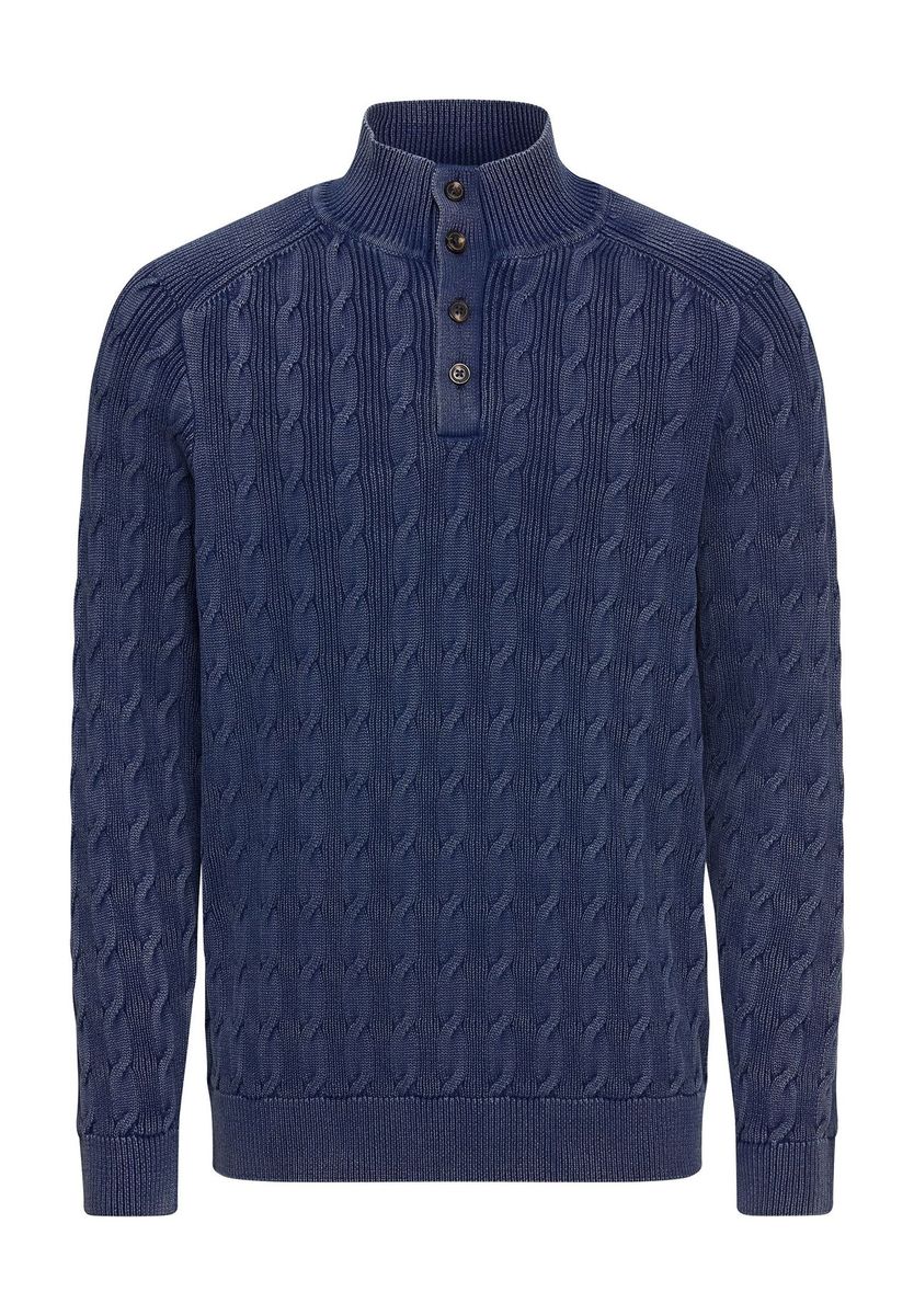 Strukturierter Zopfstrick-Baumwollpullover