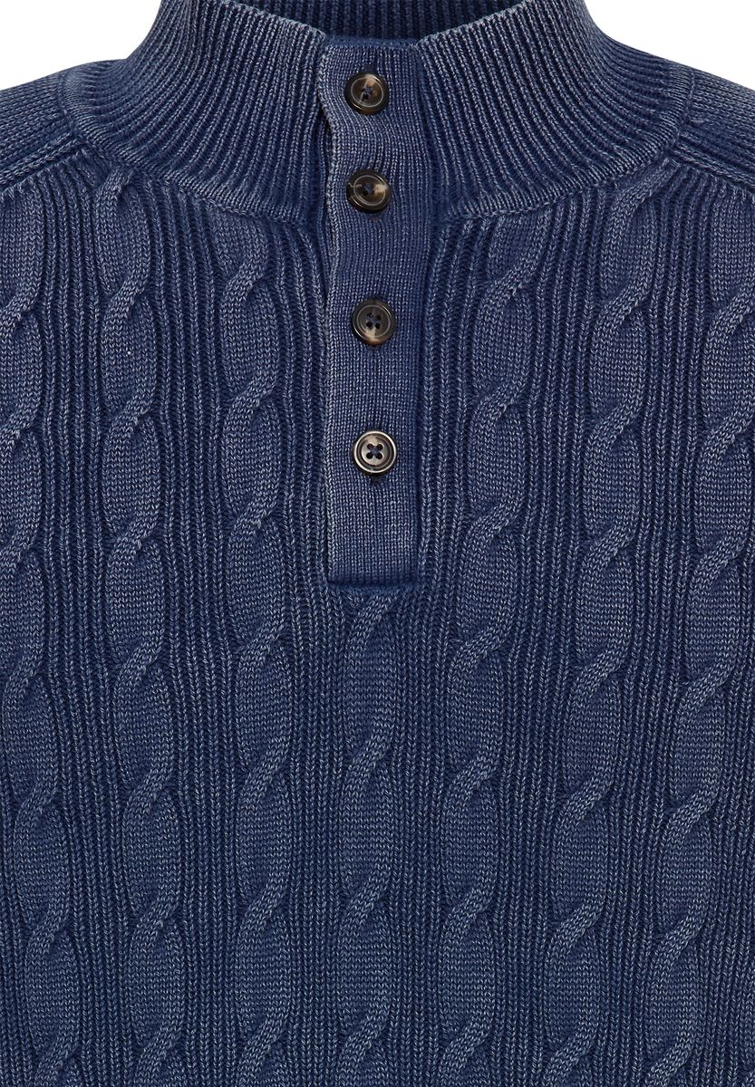 GLOBETROTTER Pullover, Baumwolle, für Herren, blau, L