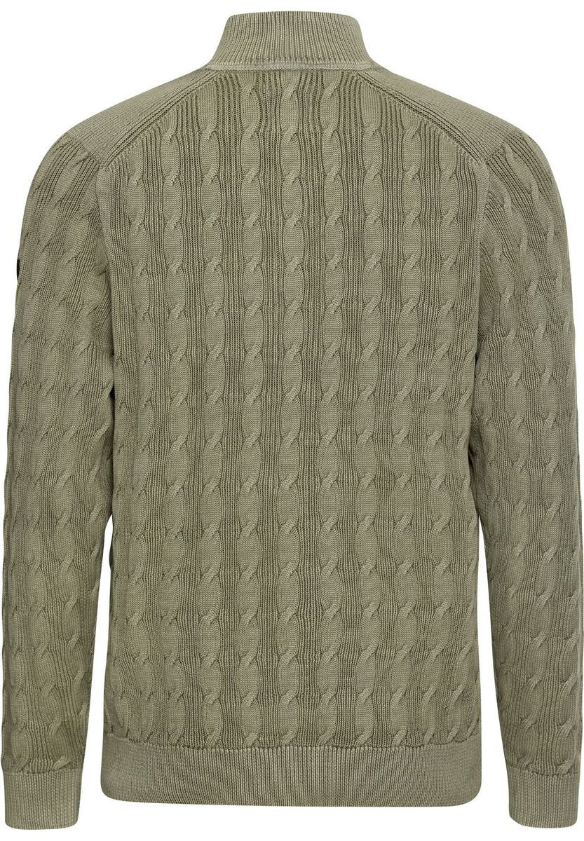 Zopfstrick Baumwoll Pullover mit Knopfleiste