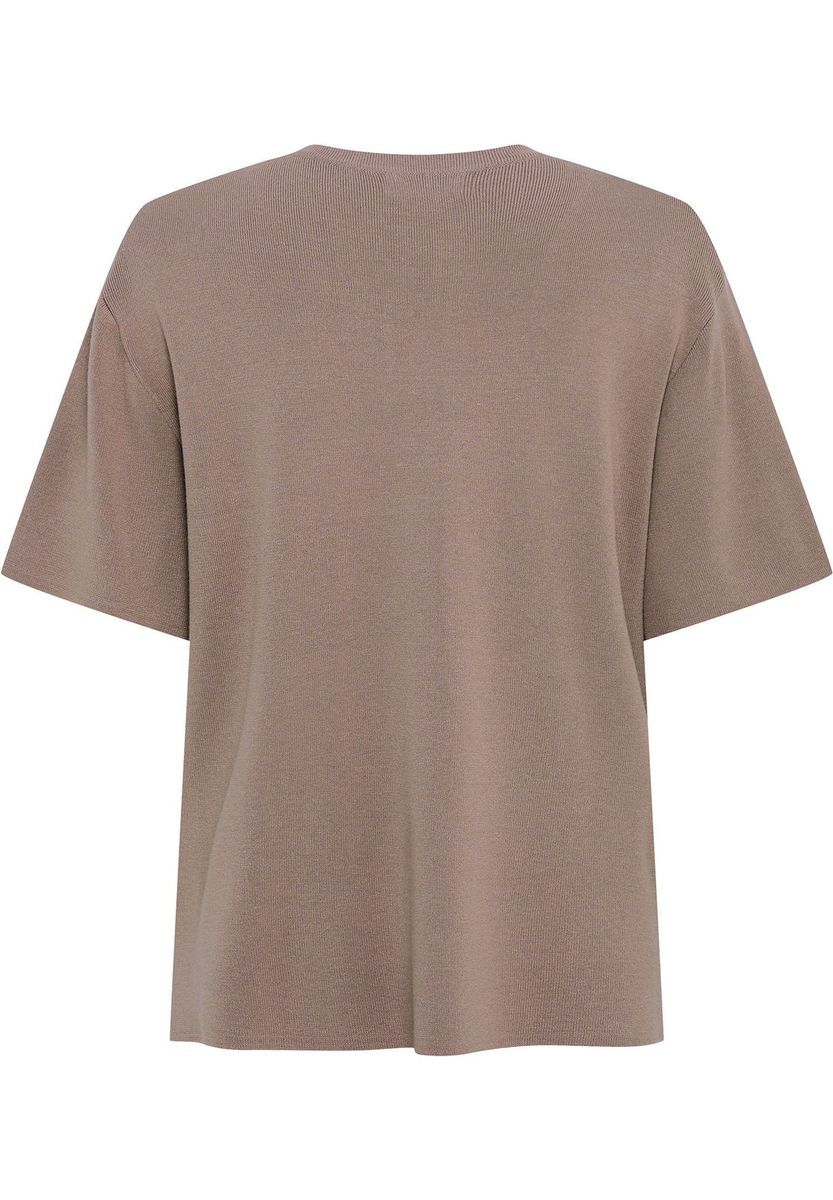 Boxy Strick T-Shirt mit Rippstruktur