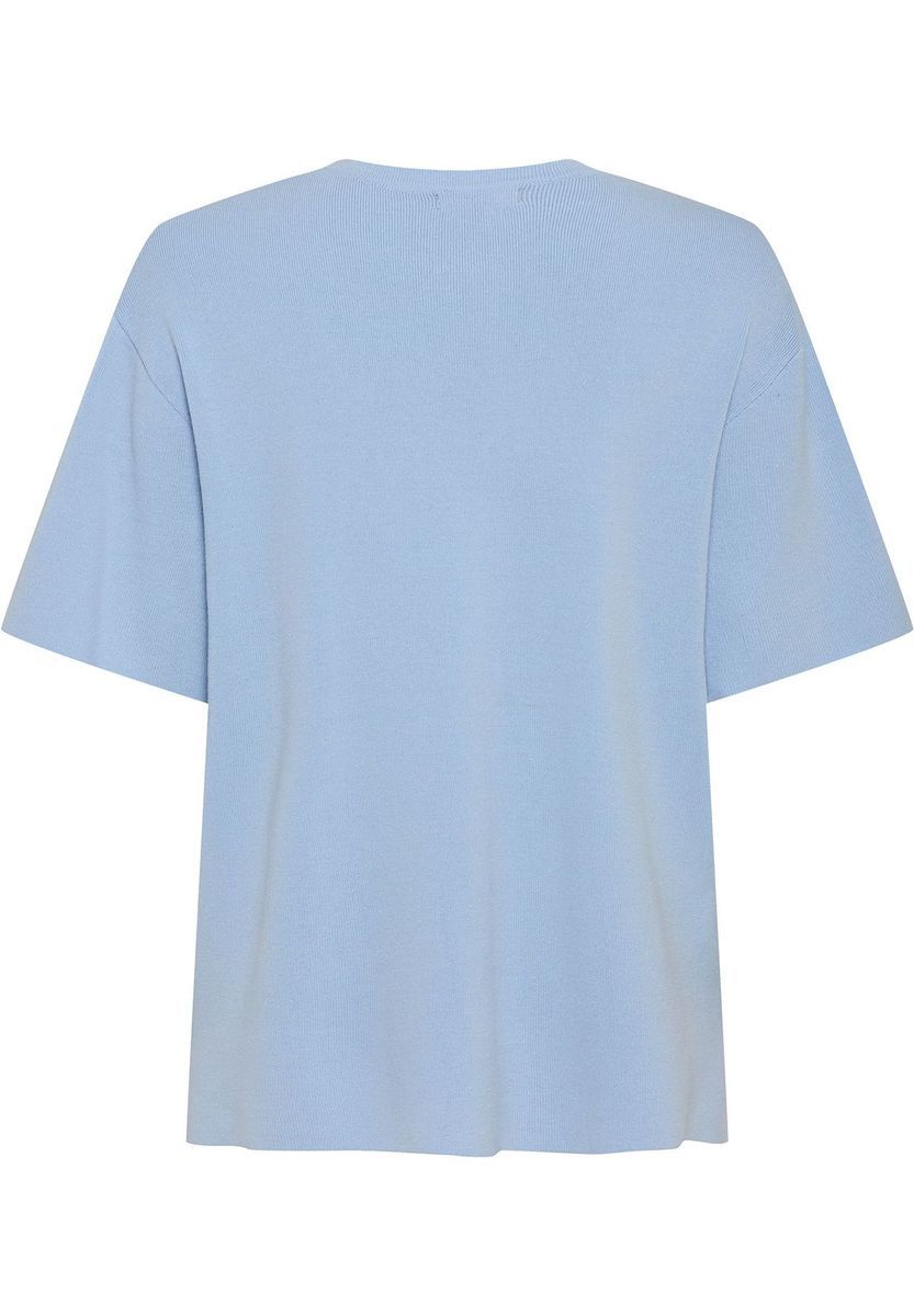 Hellblaues Strick-T-Shirt mit Relaxed-Fit