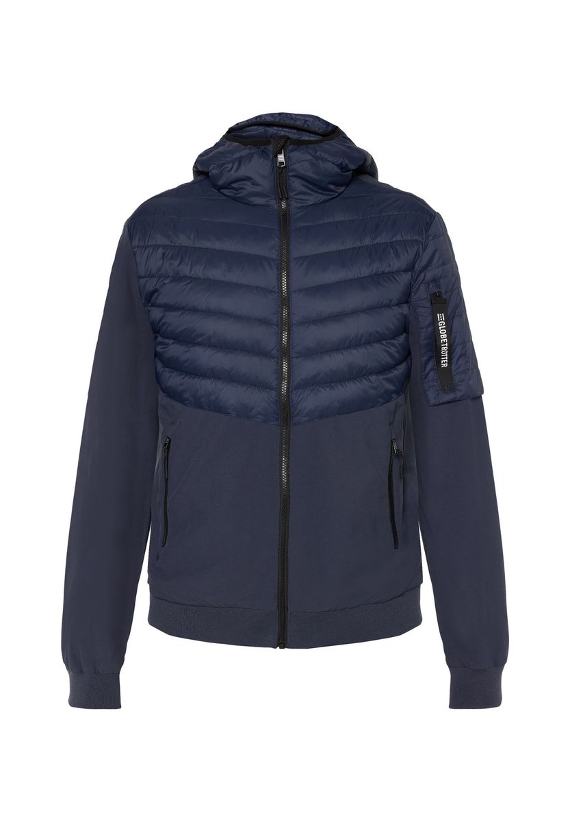 GLOBETROTTER Hybridjacke, Stehkragen, für Herren, blau, M