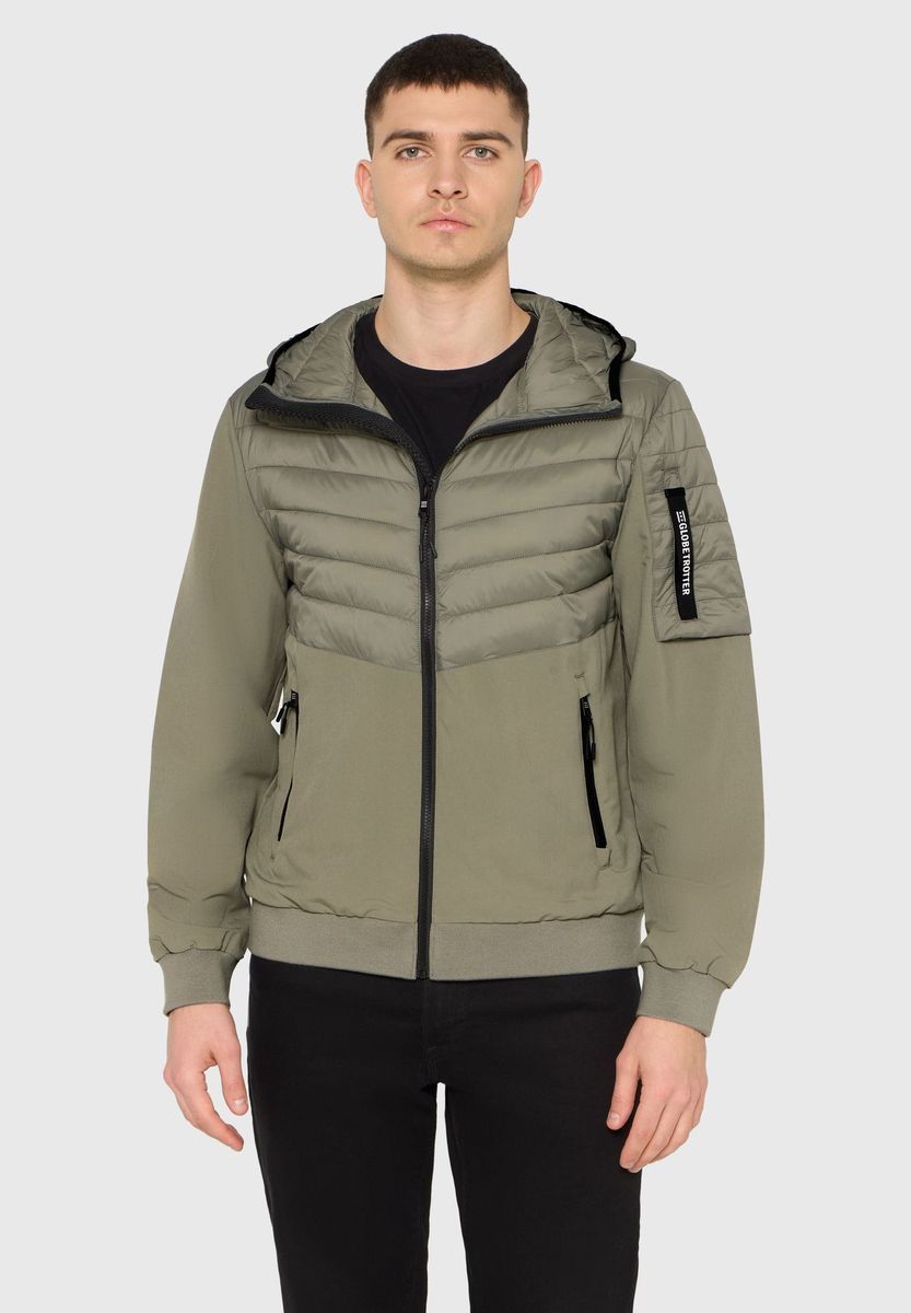 GLOBETROTTER Hybridjacke, Stehkragen, für Herren, grün, M