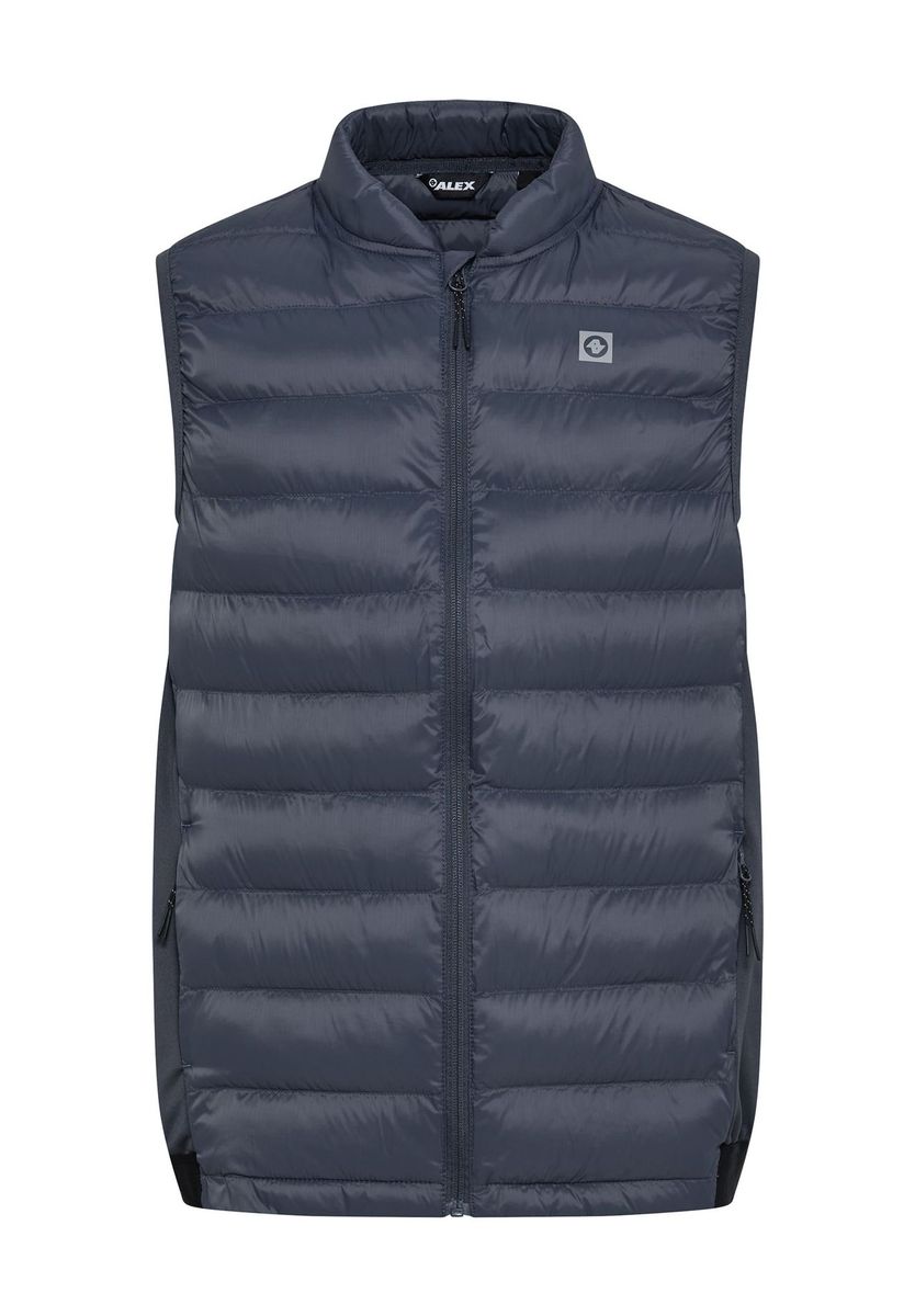 ALEX Steppweste Run Hybrid, Stehkragen, für Damen, blau, S