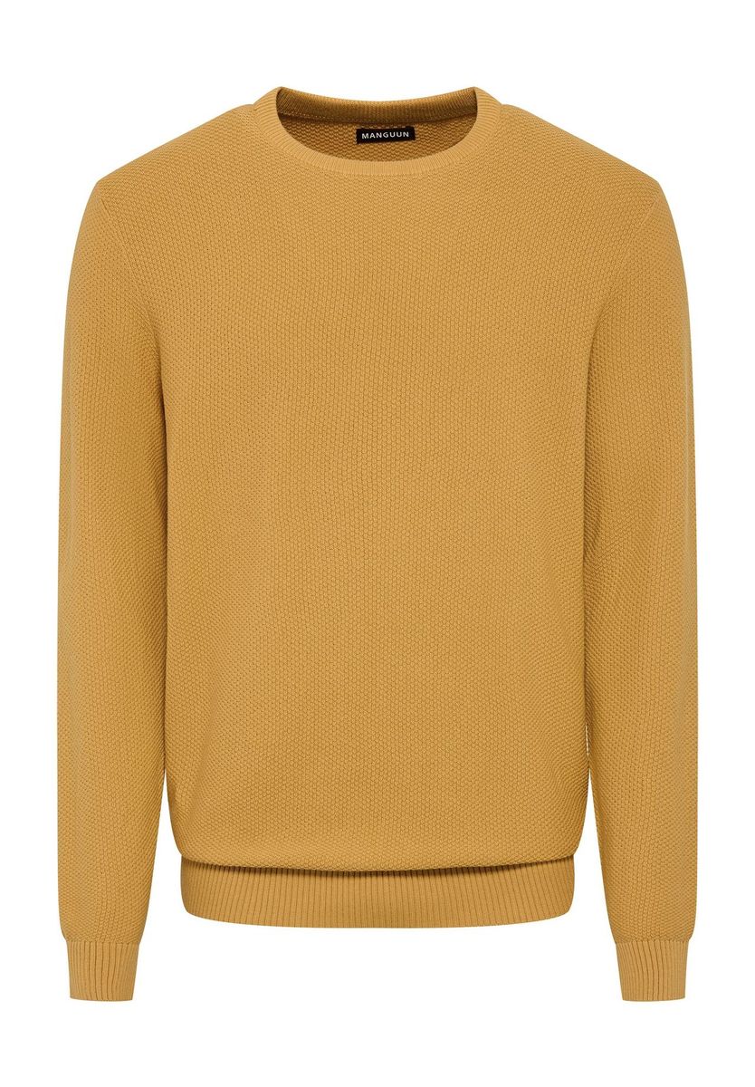 Klassischer Baumwollstrickpullover mit Rundhalsausschnitt