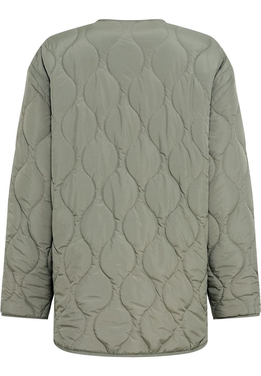 Gesteppte Jacke mit Knopfleiste in Salbeigrün