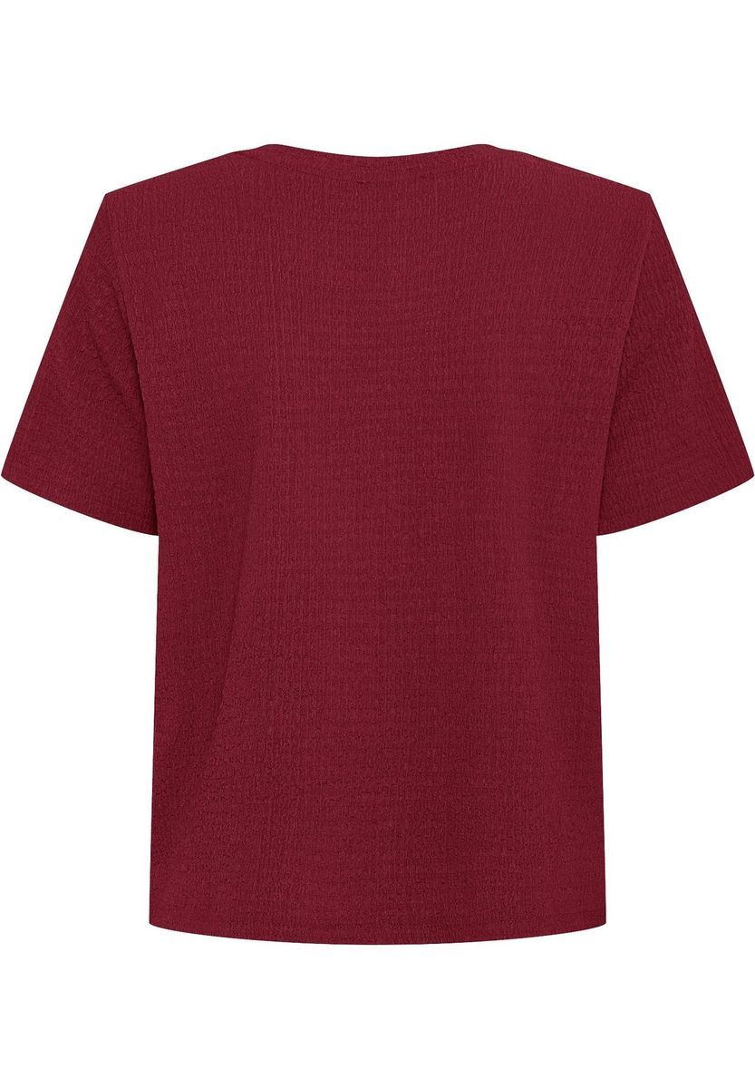 Kurzärmeliges, kastenförmiges Oberteil mit Textur